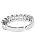 Silver Toned Band Cz Stone-Studded Ring