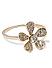 Gold Toned Floral Cz Stone-Studded Ring