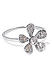 Silver Toned Floral Cz Stone-Studded Ring