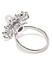 White Rhodium-Plated Cz Floral Finger Ring For Women