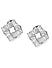 Silver-Toned and White Rhodium-Plated Geometric Studs