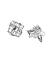 Silver-Toned and White Rhodium-Plated Geometric Studs