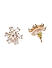 Rose Gold-Toned Floral Studs