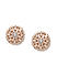 Rose Gold-Toned and White Circular Floral Studded Studs