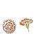 Rose Gold-Toned and White Circular Floral Studded Studs
