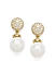 Gold-Toned and White Spherical Drop Earrings