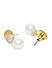 Gold-Toned and White Spherical Drop Earrings