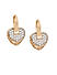 Gold-Toned and White Heart Shaped Drop Earrings
