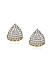 Classic Gold and CZ Diamond Stone Studded Triangular Huggies Stud Earrings for Women
