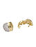 Classic Gold and CZ Diamond Stone Studded Triangular Huggies Stud Earrings for Women