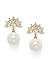 Gold-Toned and White Studded Drop Earrings