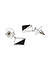 Silver-Toned and Black Rhodium Plated Triangular Drop Earrings