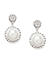 Silver-Toned and White Rhodium Plated Spherical Drop Earrings