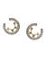 Cubic Zirconia Gold Plated Crescent Contemporary Stud Earring