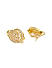Gold-Toned and White Paisley Shaped Studs