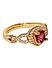 Gold-Toned and Red Stone Studded Finger Ring