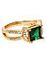 Gold-Toned and Green Stone Studded Finger Ring