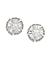 White Rhodium-Plated Cz Floral Drop Earring For Women