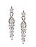 Silver-Toned White Contemporary Drop Earrings