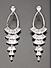 White Rhodium-Plated Cz Contemporary Drop Earring For Women