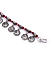 Set of 2 Red Beads Silver Plated Oxidised Coin Anklets