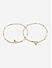 Set of 2 Metal Beaded Gold Plated Anklets