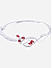 American Diamond Red Stones Silver Plated Bangle-Style Bracelet