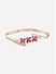Ruby American Diamond Rose Gold Plated Floral Bangle-Style Bracelet