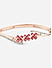 Ruby American Diamond Rose Gold Plated Floral Bangle-Style Bracelet