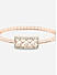 American Diamond Rose Gold Plated Square Bangle-Style Bracelet