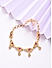 Purple Stones American Diamond Gold Plated Floral Wraparound Bracelet