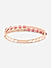 American Diamond Ruby Rose Gold Plated Double Layered Bangle-Style Bracelet