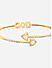 American Diamond Gold Plated Bangle-Style Arrow Bracelet