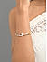 American Diamond Pearl Gold Plated Bangle-Style Bracelet