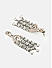 American Diamond Dual Toned Silver Plated Floral Drop Earring