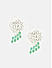 American Diamond Emerald Silver Plated Contemporary Drop Earring