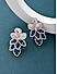 American Diamond Sapphire Rose Gold Plated Floral Drop Earring