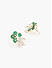American Diamond Emerald Rose Gold Plated Floral Stud Earring