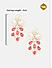 American Diamond Ruby Rose Gold Plated Floral Drop Earring
