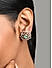 American Diamond Green Stones Rose Gold Plated Floral Stud Earring