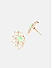 American Diamond Green Stones Rose Gold Plated Floral Stud Earring