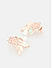 American Diamond Stones Pearl Rose Gold Plated Floral Stud Earring