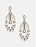 American Diamond Dual Toned Silver Plated Floral Drop Earring