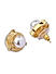 White Pearl Gold Plated Stud Earring