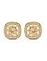 Stones Gold Plated Geomeric Floral Stud Earring