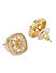 Stones Gold Plated Geomeric Floral Stud Earring