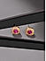 Ruby Stones Gold Plated Square Stud Earring