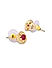 Ruby Stones Gold Plated Square Stud Earring