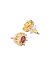 Ruby Stones Gold Plated Floral Stud Earring