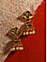 Green Stone Pearls Gold Plated Antique Jhumka Earring